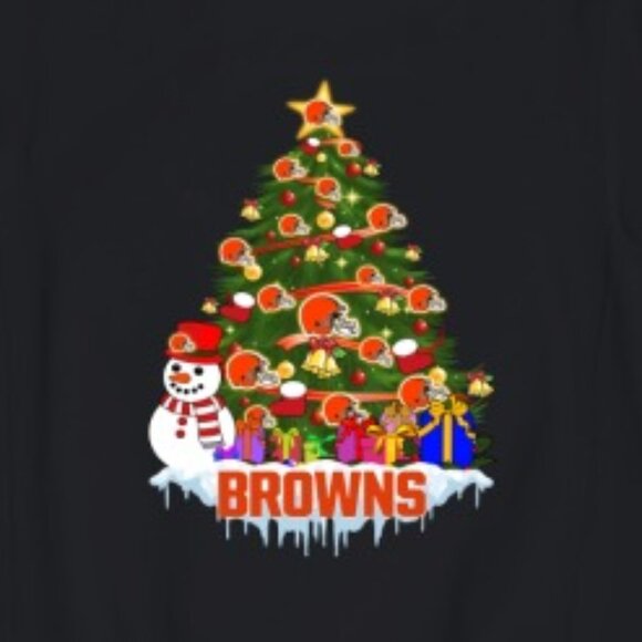 Cleveland Browns Merry Christmas Sports NFL Football Sweatshirt Winter Gift 91 - Picture 2 of 5